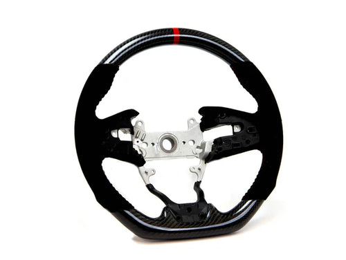 PRL Motorsports Steering Wheel - Carbon & Suede w/ Red Stitching - Honda Civic (2016-2021)