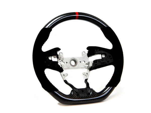 PRL Motorsports Steering Wheel - Carbon & Suede w/ Red Stitching - Honda Civic (2016-2021)