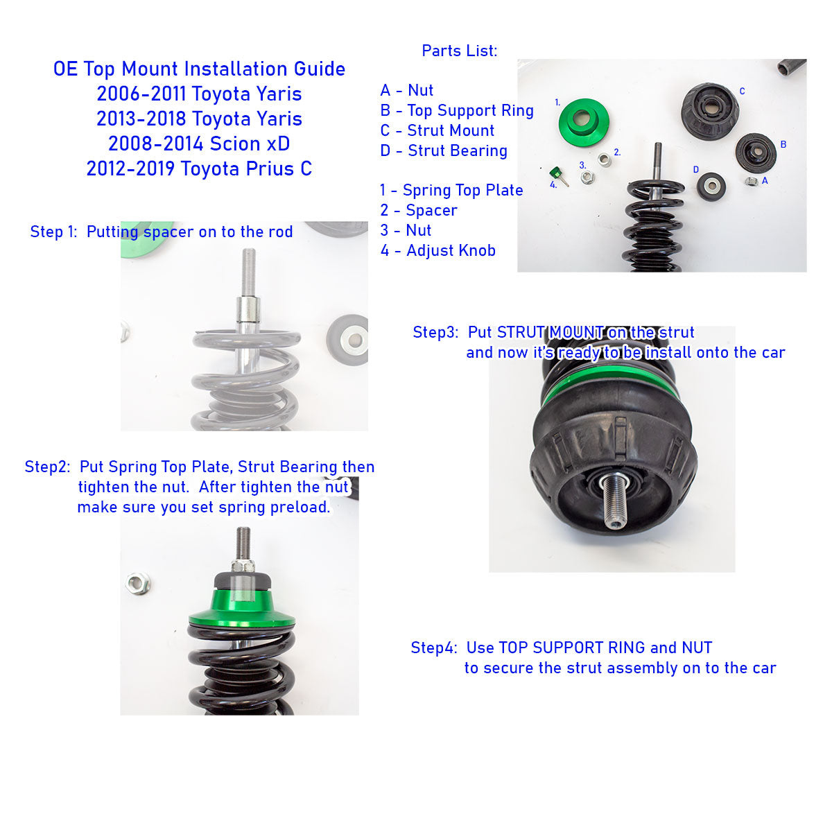 Rev9 Hyper-Street ONE Coilovers - Toyota Yaris Hatchback (XP130/XP150) 2013-19 - R9-HPX-1096_1