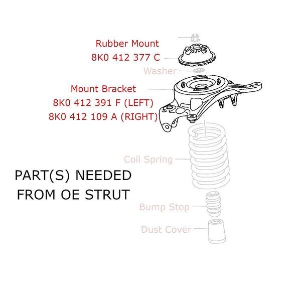 Rev9 Power Hyper-Street II Coilovers - Audi A4 (B8) Sedan/A4 Quattro (B8) Sedan 2009-16