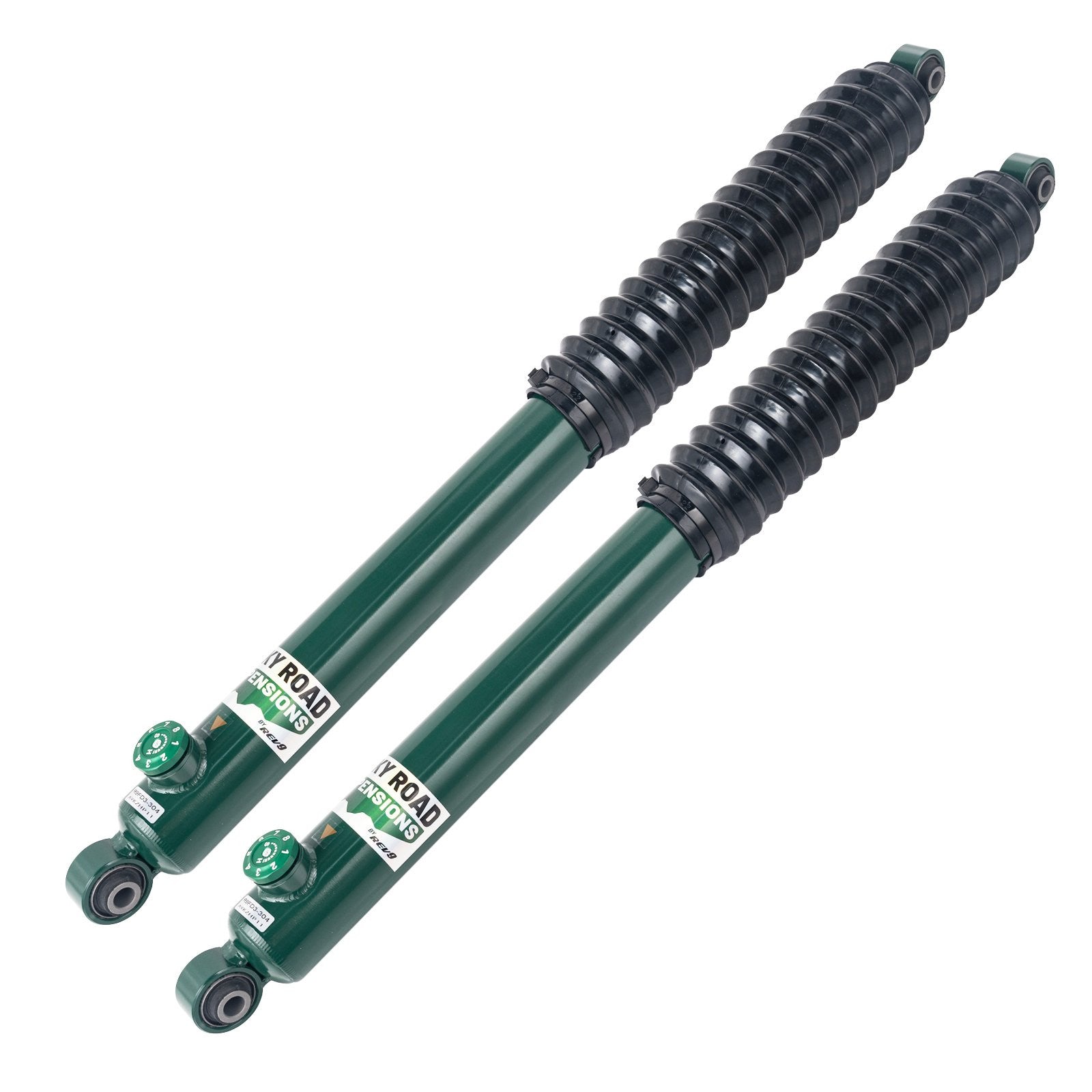 Rev9 Power Rocky Road Adjustable Extended Rear Dampers - Ford F150 2009-2026 (0-3.5")