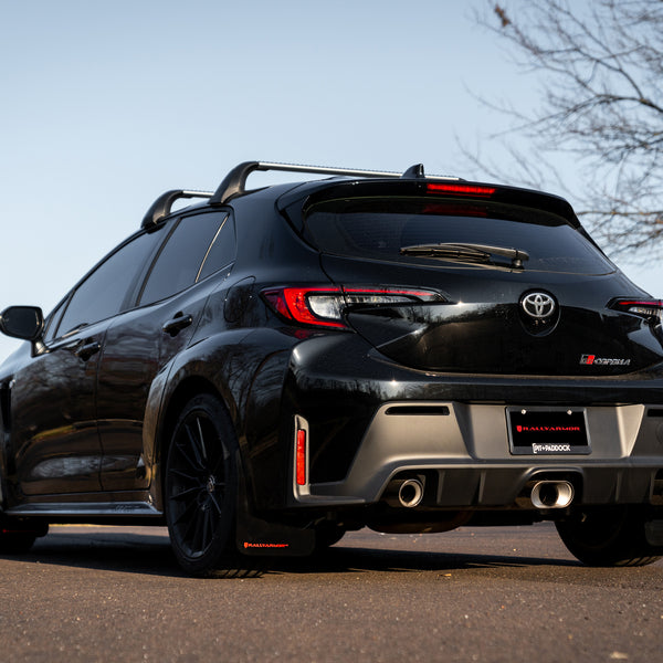 Rally Armor UR Black w/ Red Logo Mud Flaps Set of 4 for Toyota GR Corolla Hatch (2023+)