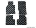 Phase 2 Motortrend (P2M) Front & Rear Checkered Race Carpet Floor Mats - Infiniti G37 Coupe / Sedan (2008-2013)