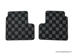 Phase 2 Motortrend (P2M) Front & Rear Checkered Race Carpet Floor Mats - Infiniti G37 Coupe / Sedan (2008-2013)