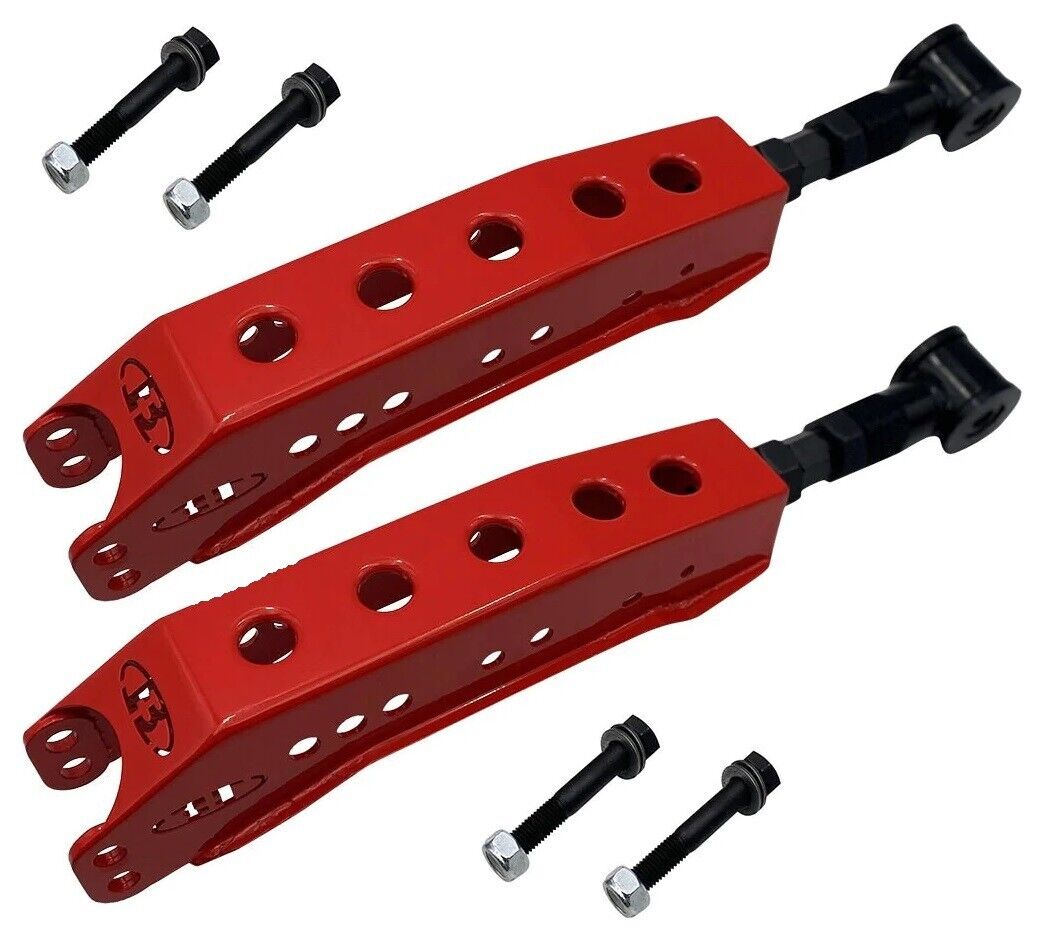 Blox Racing Adjustable Rear Lower Control Arms Set - Red - Subaru WRX & STI (2008-2021)