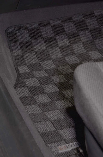 Phase 2 Motortrend (P2M) RHD Checkered Carpet Race Floor Mats - Honda Civic EG EJ EH Coupe Hatch Sedan (1992-1995)