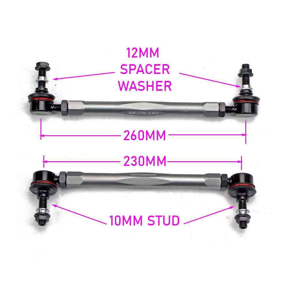 SB-TR-180-10_24 Front Adjustable Sway Bar End Links - Mazdaspeed 3, image 3