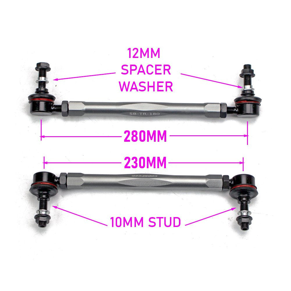 SB-TR-180-10 Adjustable Sway Bar End Links - Universal Fit, image 3