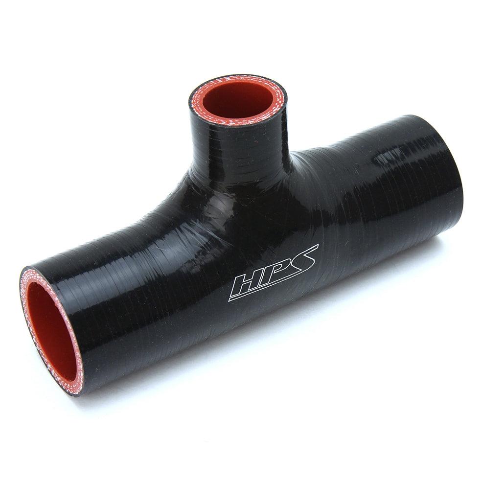 HPS 3 inch ID 1 inch ID branch Black Silicone Coupler Blow Off Valve T Hose Tee Adapter