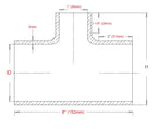 HPS 1.25" ID, 1" ID branch Black Silicone Coupler Coolant T Hose Tee Adapter