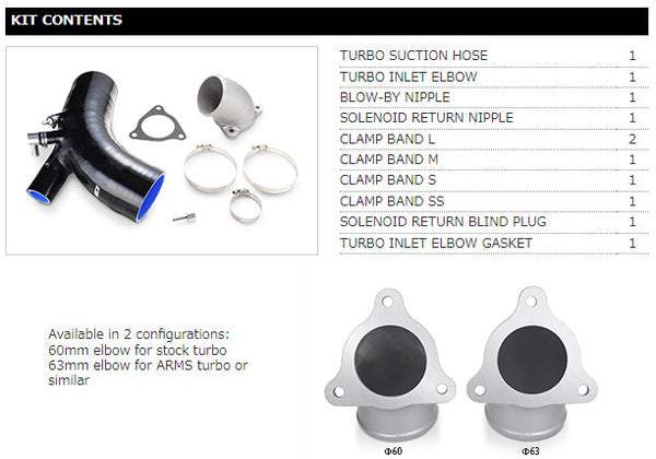 Tomei 63mm Turbo Suction Hose - Mitsubishi Lancer EVO X CZ4A 4B11 for Tomei Turbo