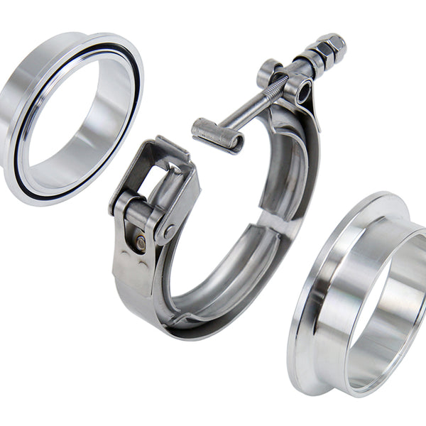 HPS Stainless Steel 5 inch V Band Clamp Kit Aluminum Flanges NBR O-Ring Quick Release