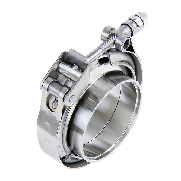 HPS Stainless Steel 5 inch V Band Clamp Kit Stainless Steel Flanges Quick Release