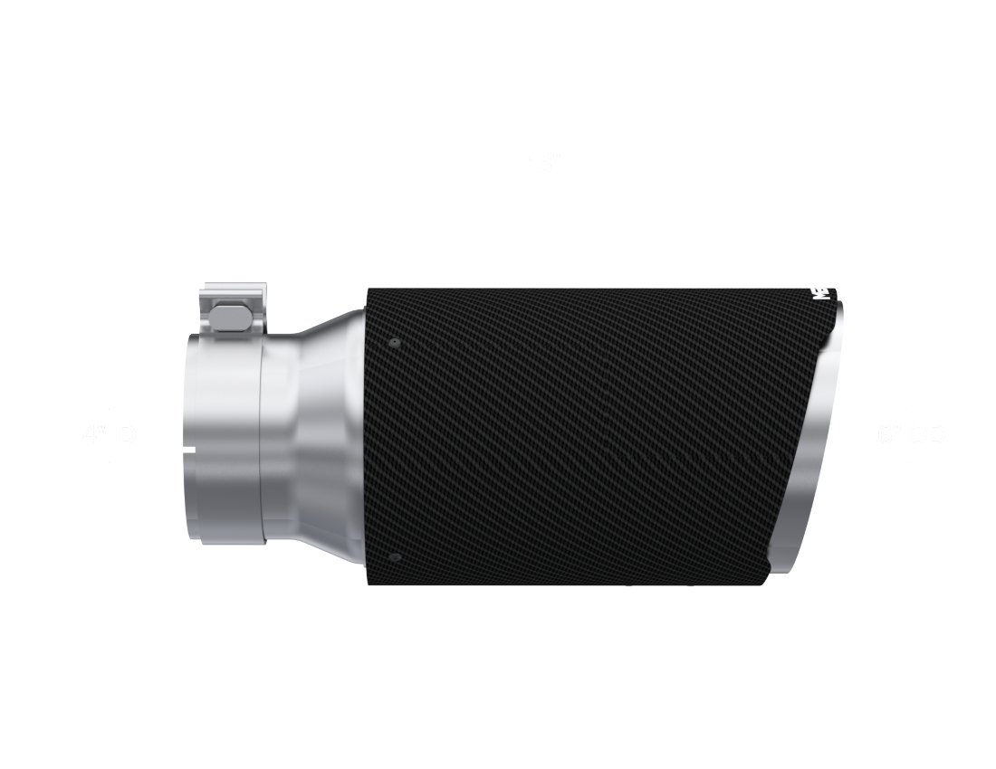 MBRP 4-Inch Dual Wall Angle Cut Tip - Carbon Fiber Tip
