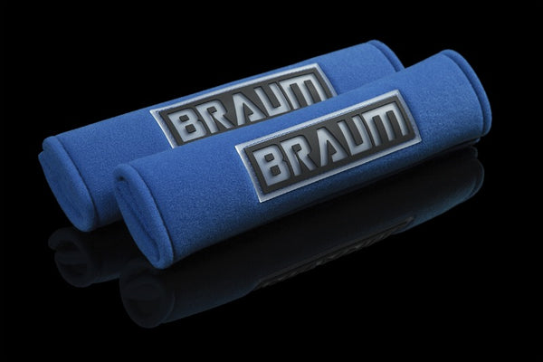 BRAUM Racing Universal Seat Belt Harness Pad Velcro Release - Blue