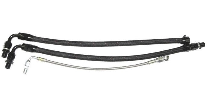 IS-T25-NS13-EXT - ISR Stainless Steel Braided Turbo Line Kit - Nissan 240SX S13 SR20DET Top Mount