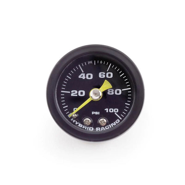 Hybrid Racing Liquid Filled Fuel Pressure Gauge 0-100 PSI 1/8 NPT - Universal