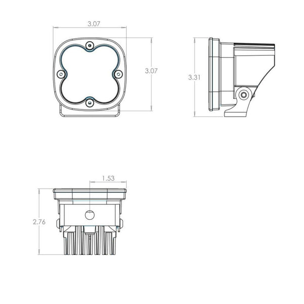 Baja Designs Squadron PRO BLack LED Auxillary Light Pods Pair - Clear - Wide / Cornering