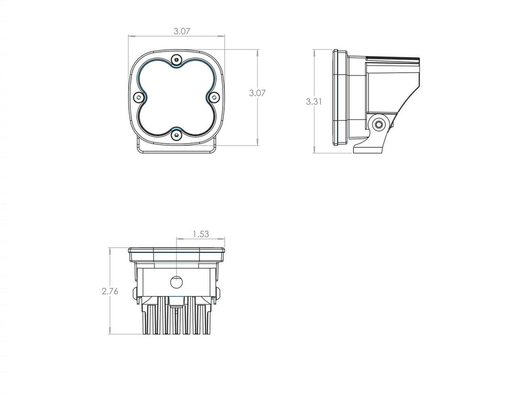 Baja Designs Squadron PRO BLack LED Auxillary Light Pods Pair - Clear - Work / Scene