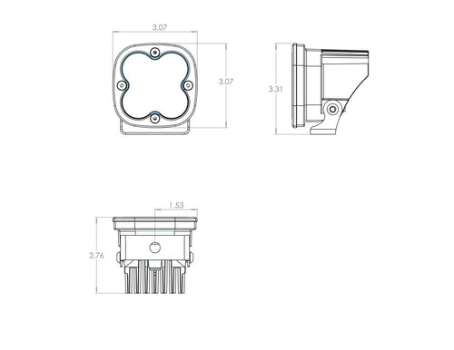 Baja Designs Squadron PRO BLack LED Auxillary Light Pods Pair - Clear - Work / Scene