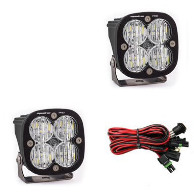 Baja Designs Squadron PRO BLack LED Auxillary Light Pods Pair - Clear - Wide / Cornering