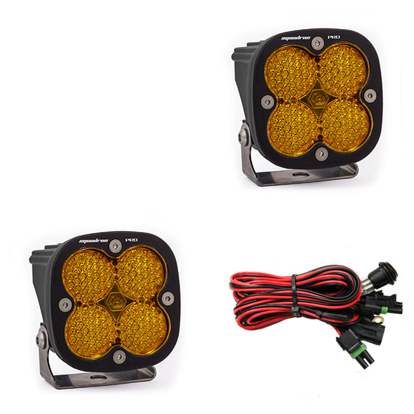 Baja Designs Squadron PRO BLack LED Auxillary Light Pods Pair - Amber - Work / Scene