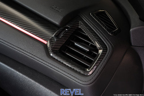 Revel GT Dry Carbon Fiber Air Conditioning A/C Vent Covers - Honda Civic (2016-2018)