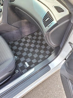 Phase 2 Motortrend (P2M) Front & Rear Checkered Carpet Floor Mats - Hyundai Genesis Coupe BK (2008-2012)