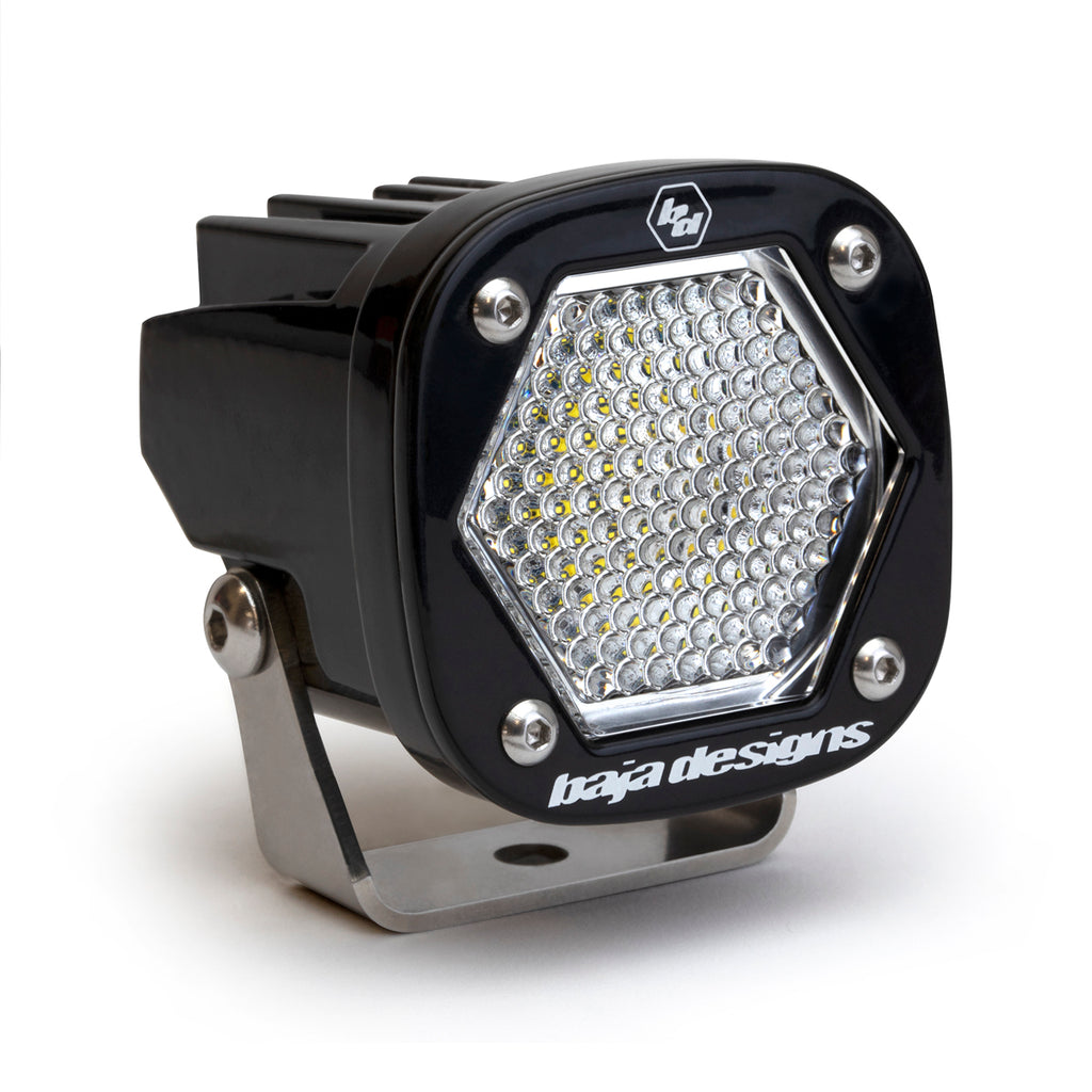 Baja Designs 2.1" Black S1 LED Light w/ Mounting Bracket - Work / Scene - Pair