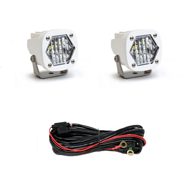 Baja Designs 2.1" White S1 LED Light w/ Mounting Bracket - Wide Cornering - Pair