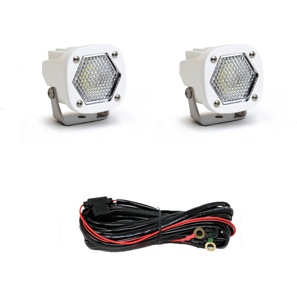 Baja Designs 2.1" White S1 LED Light w/ Mounting Bracket - Work / Scene - Pair