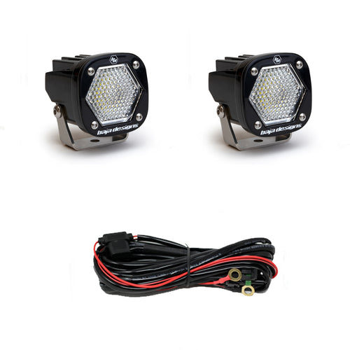 Baja Designs 2.1" Black S1 LED Light w/ Mounting Bracket - Work / Scene - Pair