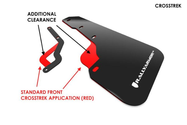 Rally Armor Black w/ White Logo Mud Flaps for Subaru XV Crosstrek & Lifted Models (2018-2021)