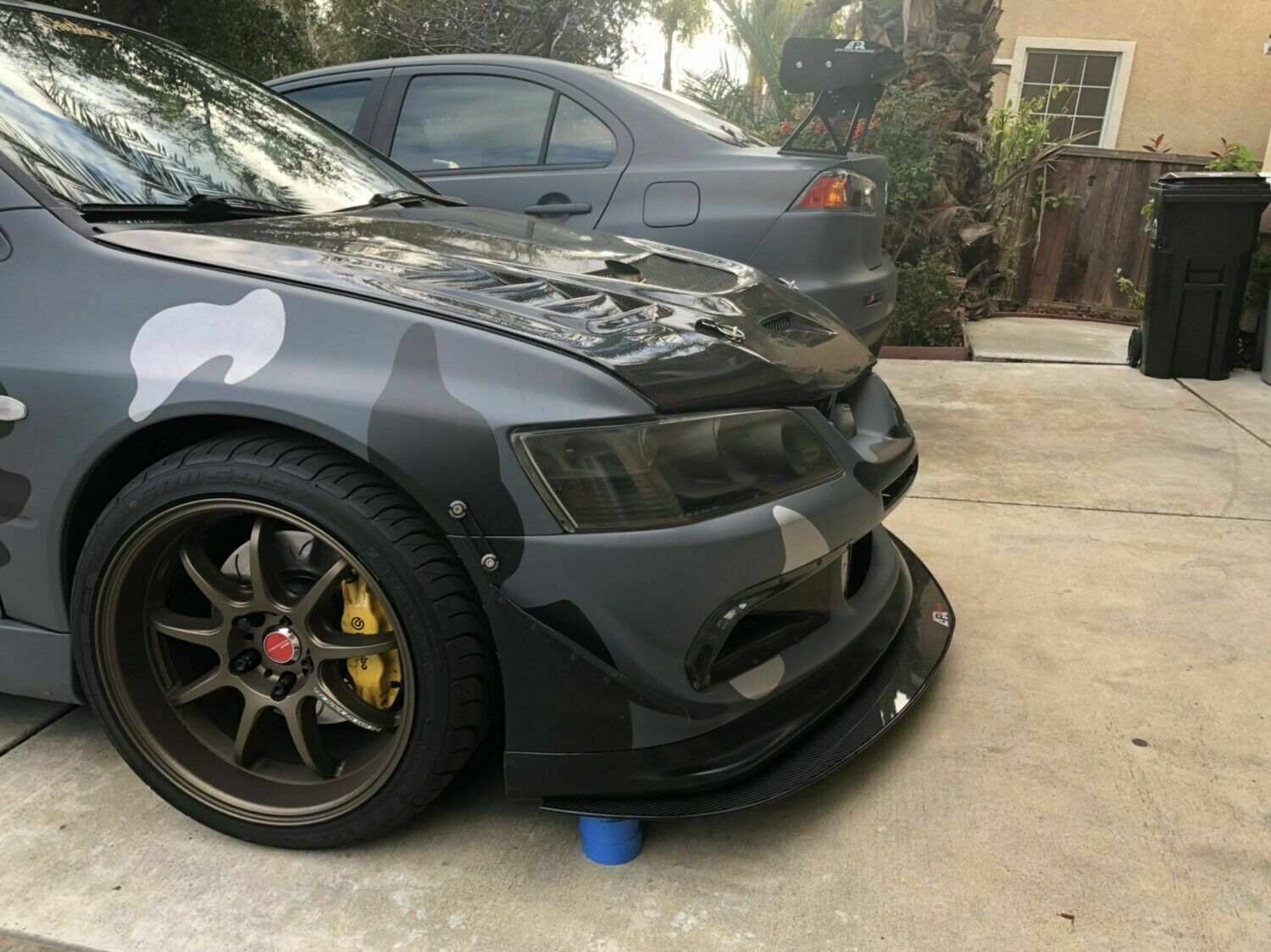 APR Performance Carbon Fiber Front Wind Splitter w/ Rods - Mitsubishi Lancer Evo Evolution 8 (2003-2008)
