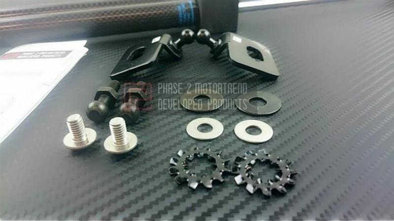 P2M Carbon Hood Dampers - Toyota Corolla AE86 - P2-CHDTYAE86-TP