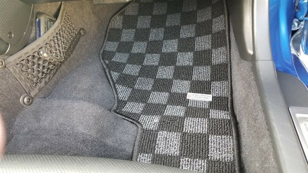 Phase 2 Motortrend (P2M) Checkered Flag Extended Carpet Floor Mats - Honda S2000 (2000-2009)
