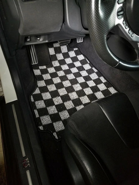 Phase 2 Motortrend (P2M) Checkered Race Carpet Floor Mats - Nissan R35 GT-R