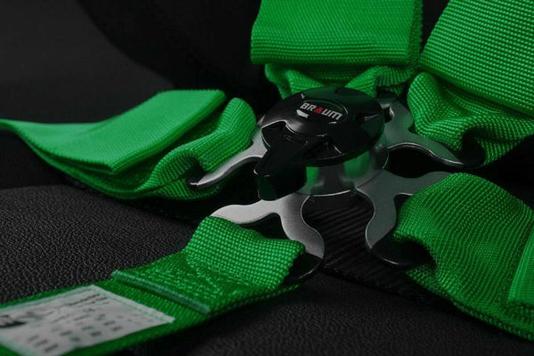 Braum Racing 5 Point 3" Inch SFI Certified 16.1 Racing Harness - Green