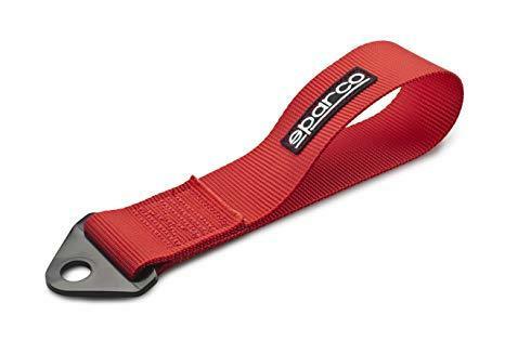 01612RS - Sparco Racing Red Tow Hook Strap FIA Approved