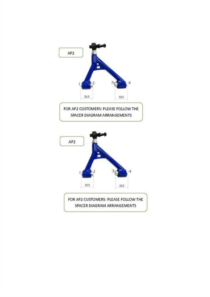 Phase 2 Motortrend (P2M) Adjustable Rear Upper Control Arms - Honda S2000 (2000-2009)