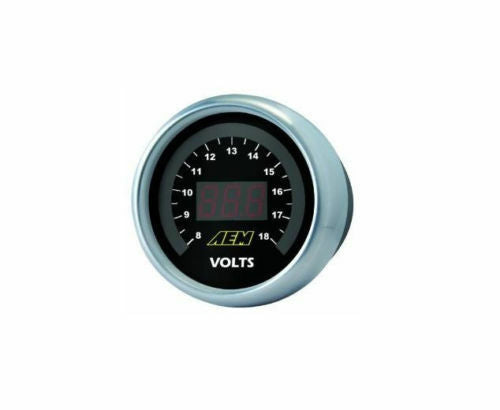AEM 52mm Digital Voltmeter Voltage Gauge 8V To 18V Volts Meter Gauge