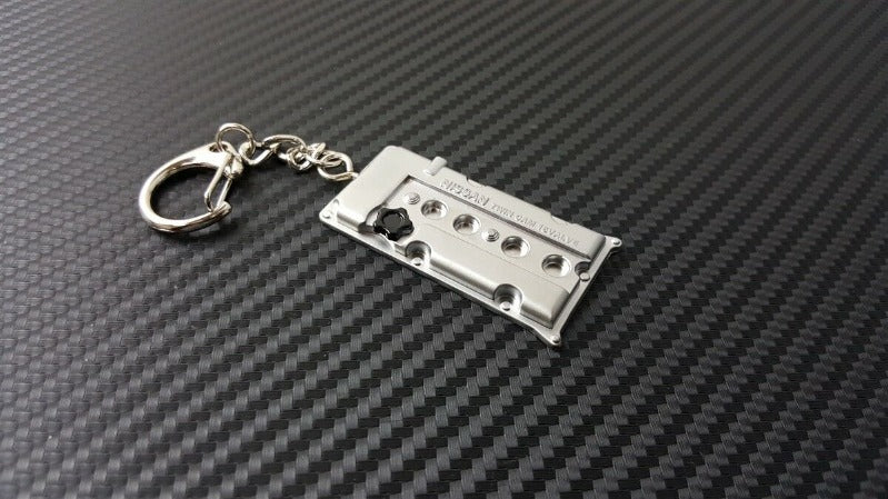 P2M Metal Valve Cover Keychain - Nissan 240SX S13 S14 KA24DE DOHC Silver - P2-KYCKADOHC