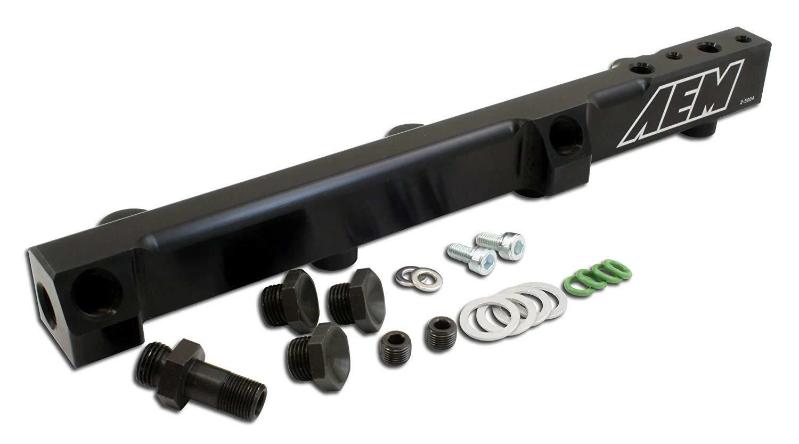 AEM Black Hi Flow Fuel Rail - Honda Civic B16 B16A B17A B18 B20 B20B