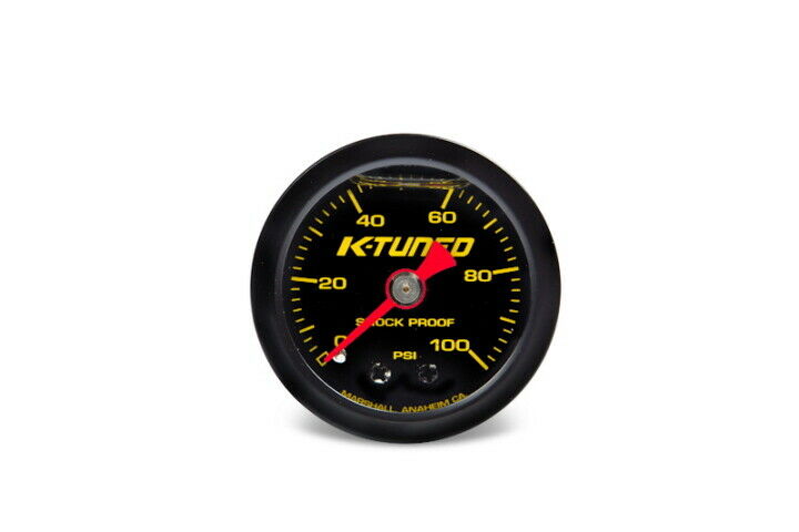 K-Tuned Shock Proof Fuel Pressure Gauge Marshall 0-100 psi - UNIVERSAL