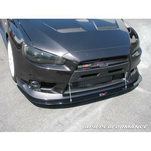 APR Performance Carbon Fiber Front Wind Splitter w/ Splitter Rods for OEM Lip - Mitsubishi Lancer Evolution X 10 (2008-2015)