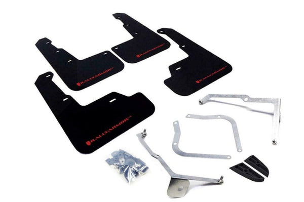 Rally Armor UR Black w/ Red Logo Mud Flaps Set of 4 - Subaru WRX & STI (2015-2021)