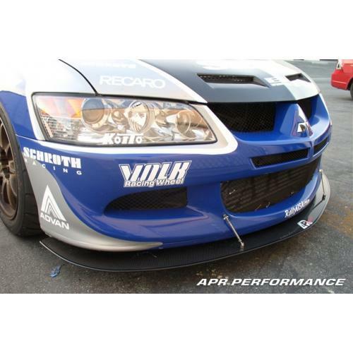 APR Performance Carbon Fiber Front Wind Splitter w/ Rods - Mitsubishi Lancer Evo Evolution 8 (2003-2008)