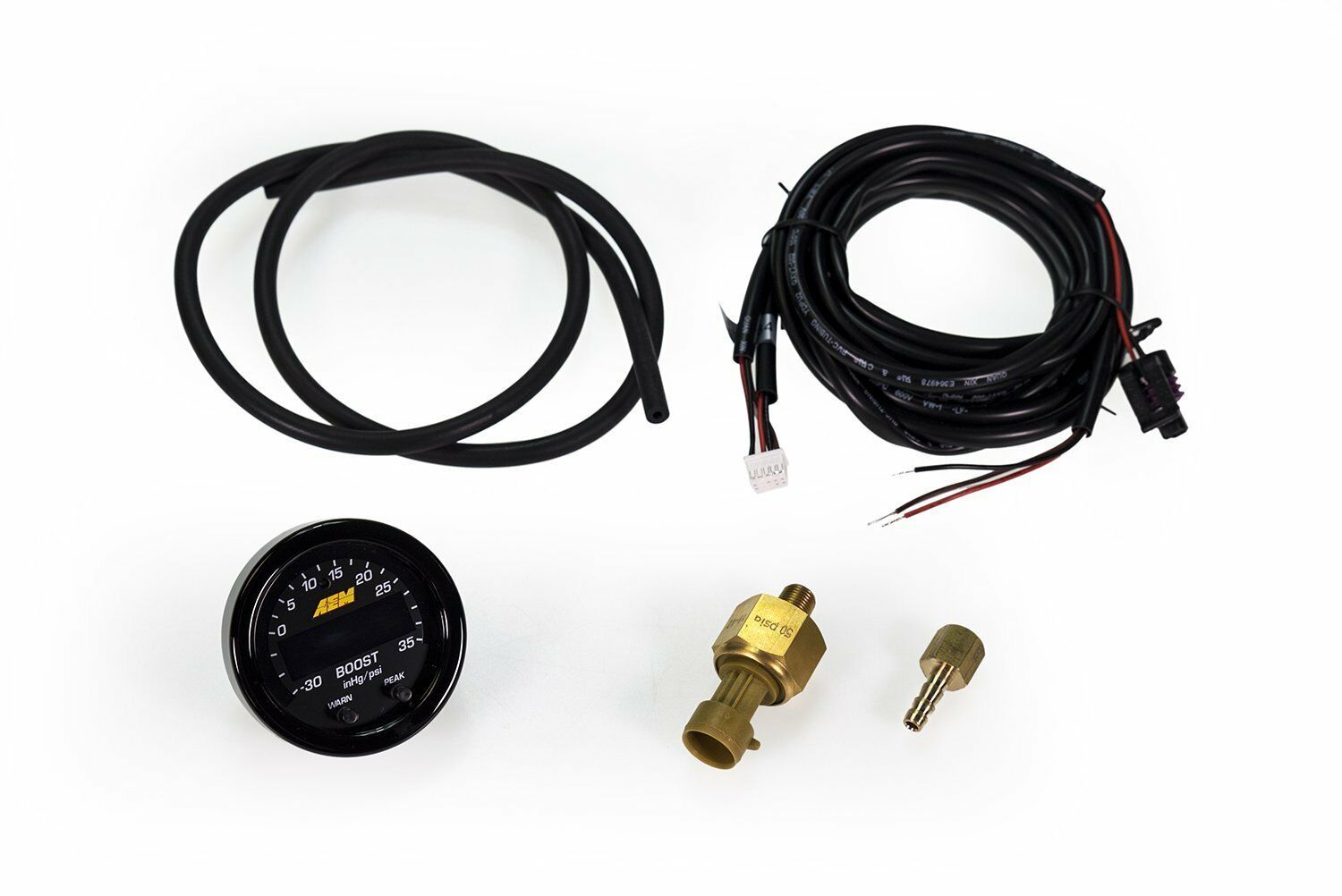 AEM X Series Electronic -30 to 35PSI 2.5BAR Turbo Boost Pressure Gauge Meter Kit