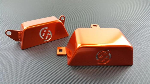 Phase 2 Motortrend (P2M) Aluminum 2 PC FT86 Pulley Cover Kit Orange - 86 GT86 BRZ FR-S