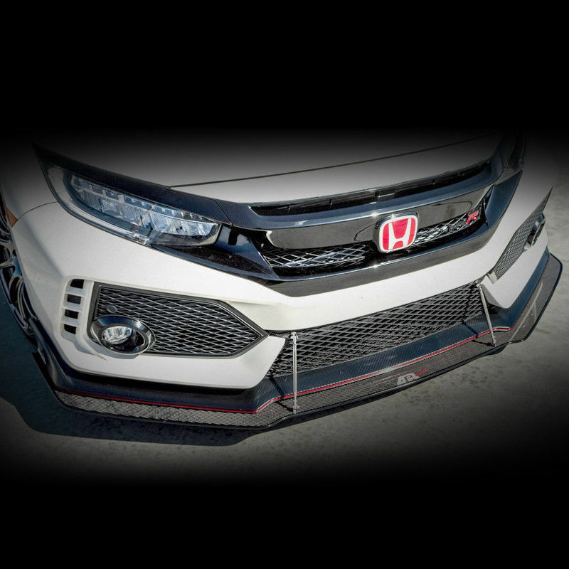 APR Performance Carbon Fiber Front Bumper Wind Splitter w/ Support Rods - Honda Civic RK8 Type R (2017+)